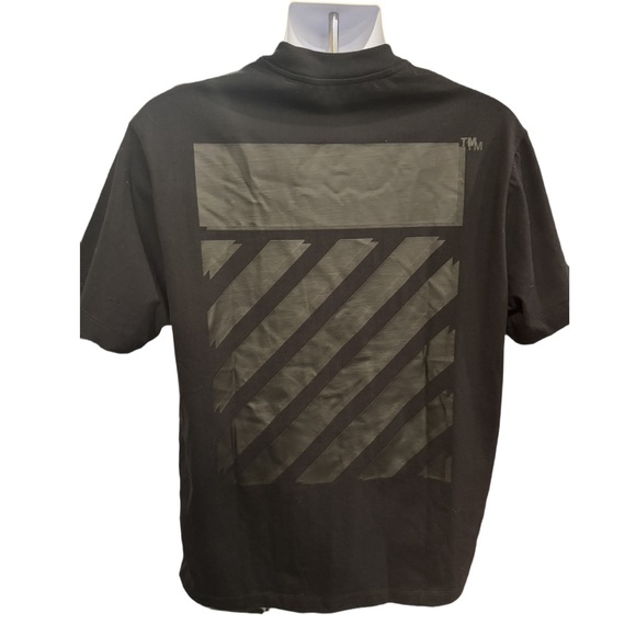 New Men’s Off-White Diagonal Tab Over SS Tee Black/Black Size XXS (US Men’s 32) - Picture 15 of 16
